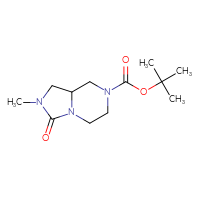 Chemical structure of tert-butyl 2-methyl-3-oxo-octahydroimidazo[1,5-a]pyrazine-7-carboxylate - CSSB00010414623