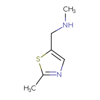 Chemical structure of methyl[(2-methyl-1,3-thiazol-5-yl)methyl]amine - CSSB00000238513