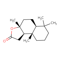 Chemical structure of (3aR,5aS,9aS,9bR)-3a,6,6,9a-tetramethyl-dodecahydronaphtho[2,1-b]furan-2-one - CSSB00016993118