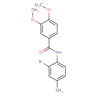 Chemical structure of N-(2-bromo-4-methylphenyl)-3,4-dimethoxybenzamide - CSSB00048444674