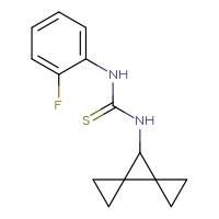 Chemical structure of 3-{dispiro[2.0.2⁴.1³]heptan-7-yl}-1-(2-fluorophenyl)thiourea - CSSB01132711345