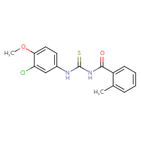 Chemical structure of 3-(3-chloro-4-methoxyphenyl)-1-(2-methylbenzoyl)thiourea - CSSB00121706171