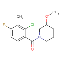 Chemical structure of 1-(2-chloro-4-fluoro-3-methylbenzoyl)-3-methoxypiperidine - CSSB06422279091