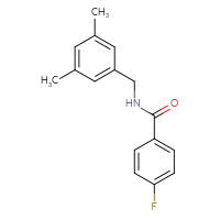Chemical structure of N-[(3,5-dimethylphenyl)methyl]-4-fluorobenzamide - CSSB00038065719