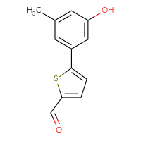 Chemical structure of 5-(3-hydroxy-5-methylphenyl)thiophene-2-carbaldehyde - CSSB00010139332