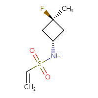 Chemical structure of N-[(1s,3r)-3-fluoro-3-methylcyclobutyl]ethene-1-sulfonamide - CSMB02126461286