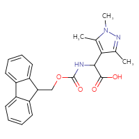 Chemical structure of 2-({[(9H-fluoren-9-yl)methoxy]carbonyl}amino)-2-(1,3,5-trimethyl-1H-pyrazol-4-yl)acetic acid - CSSB00016898420
