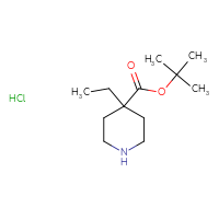 Chemical structure of tert-butyl 4-ethylpiperidine-4-carboxylate hydrochloride - CSSB14948178856