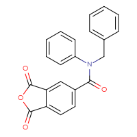 Chemical structure of N-benzyl-1,3-dioxo-N-phenyl-1,3-dihydro-2-benzofuran-5-carboxamide - CSSB21531607100