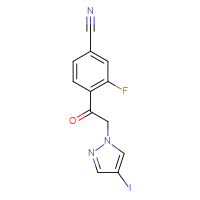 Chemical structure of 3-fluoro-4-[2-(4-iodo-1H-pyrazol-1-yl)acetyl]benzonitrile - CSSB21332094985
