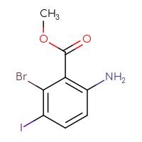 Chemical structure of methyl 6-amino-2-bromo-3-iodobenzoate - CSSB00021566052