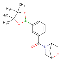 Chemical structure of 5-[3-(4,4,5,5-tetramethyl-1,3,2-dioxaborolan-2-yl)benzoyl]-2-oxa-5-azabicyclo[2.2.1]heptane - CSSB02195989472