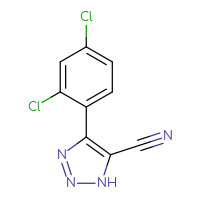 Chemical structure of 4-(2,4-dichlorophenyl)-1H-1,2,3-triazole-5-carbonitrile - CSSB00010280778