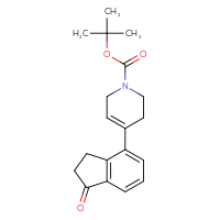 Chemical structure of tert-butyl 4-(1-oxo-2,3-dihydro-1H-inden-4-yl)-1,2,3,6-tetrahydropyridine-1-carboxylate - CSSB02378659866