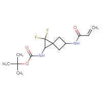 Chemical structure of tert-butyl N-[2,2-difluoro-5-(prop-2-enamido)spiro[2.3]hexan-1-yl]carbamate - CSMB06259053095