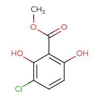 Chemical structure of methyl 3-chloro-2,6-dihydroxybenzoate - CSSB00000041131