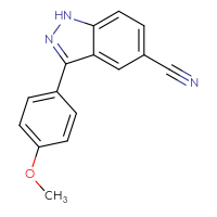 Chemical structure of 3-(4-methoxyphenyl)-1H-indazole-5-carbonitrile - CSSB00134052645