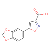 Chemical structure of 5-(2H-1,3-benzodioxol-5-yl)-1,2-oxazole-3-carboxylic acid - CSSB00000288447