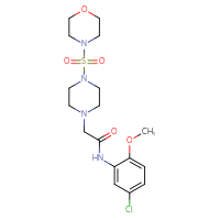 Chemical structure of N-(5-chloro-2-methoxyphenyl)-2-[4-(morpholine-4-sulfonyl)piperazin-1-yl]acetamide - CSSB00026119256