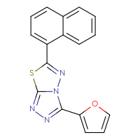 Chemical structure of 3-(furan-2-yl)-6-(naphthalen-1-yl)-[1,2,4]triazolo[3,4-b][1,3,4]thiadiazole - CSSB00121637339