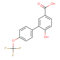 Chemical structure of 6-hydroxy-4'-(trifluoromethoxy)-[1,1'-biphenyl]-3-carboxylic acid - CSSB00161176173