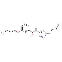 Chemical structure of 3-butoxy-N-(2-butyl-2H-1,2,3,4-tetrazol-5-yl)benzamide - CSSB00121617844