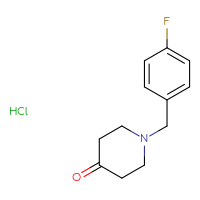 Chemical structure of 1-[(4-fluorophenyl)methyl]piperidin-4-one hydrochloride - CSSB00138438089