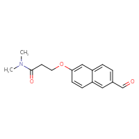 Chemical structure of 3-[(6-formylnaphthalen-2-yl)oxy]-N,N-dimethylpropanamide - CSSB20468043678