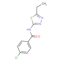 Chemical structure of 4-chloro-N-(5-ethyl-1,3,4-thiadiazol-2-yl)benzamide - CSSB00046124952