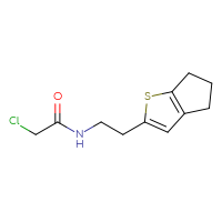 Chemical structure of 2-chloro-N-(2-{4H,5H,6H-cyclopenta[b]thiophen-2-yl}ethyl)acetamide - CSSB21332096584