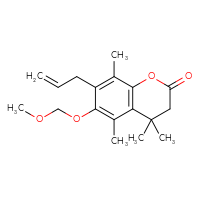 Chemical structure of 6-(methoxymethoxy)-4,4,5,8-tetramethyl-7-(prop-2-en-1-yl)-3,4-dihydro-2H-1-benzopyran-2-one - CSSB14813039825