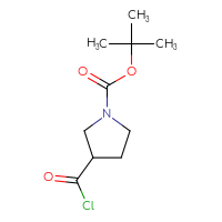 Chemical structure of tert-butyl 3-(carbonochloridoyl)pyrrolidine-1-carboxylate - CSSB00010365459