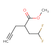 Chemical structure of methyl 2-(2,2-difluoroethyl)pent-4-ynoate - CSSB09892146668