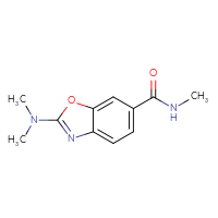 Chemical structure of 2-(dimethylamino)-N-methyl-1,3-benzoxazole-6-carboxamide - CSSB01150688678