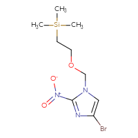 Chemical structure of 4-bromo-2-nitro-1-{[2-(trimethylsilyl)ethoxy]methyl}-1H-imidazole - CSSB06645076510