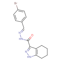 Chemical structure of N'-[(E)-(4-bromophenyl)methylidene]-4,5,6,7-tetrahydro-1H-indazole-3-carbohydrazide - CSSB00132513569