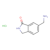 Chemical structure of 6-(aminomethyl)-2,3-dihydro-1H-isoindol-1-one hydrochloride - CSSB00009841316