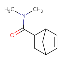 Chemical structure of N,N-dimethylbicyclo[2.2.1]hept-5-ene-2-carboxamide - CSSB00015340741