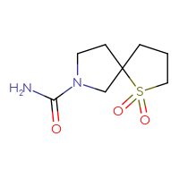 Chemical structure of 1,1-dioxo-1λ⁶-thia-7-azaspiro[4.4]nonane-7-carboxamide - CSSB00025224870