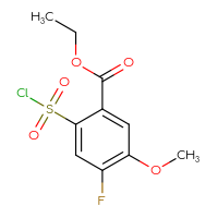 Chemical structure of ethyl 2-(chlorosulfonyl)-4-fluoro-5-methoxybenzoate - CSSB00008572008