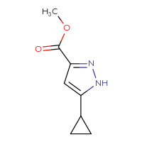 Chemical structure of methyl 5-cyclopropyl-1H-pyrazole-3-carboxylate - CSSB00011228372