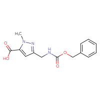 Chemical structure of 3-({[(benzyloxy)carbonyl]amino}methyl)-1-methyl-1H-pyrazole-5-carboxylic acid - CSSB00102676855