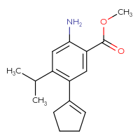 Chemical structure of methyl 2-amino-5-(cyclopent-1-en-1-yl)-4-(propan-2-yl)benzoate - CSSB06591889875