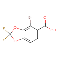 Chemical structure of 4-bromo-2,2-difluoro-2H-1,3-benzodioxole-5-carboxylic acid - CSSB02497285838