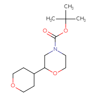 Chemical structure of tert-butyl 2-(oxan-4-yl)morpholine-4-carboxylate - CSSB00153800452