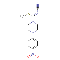 Chemical structure of cyano[(methylsulfanyl)[4-(4-nitrophenyl)piperazin-1-yl]methylidene]amine - CSSB02125604222