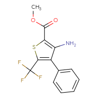 Chemical structure of methyl 3-amino-4-phenyl-5-(trifluoromethyl)thiophene-2-carboxylate - CSSB00000033213