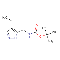 Chemical structure of tert-butyl N-[(4-ethyl-1H-pyrazol-5-yl)methyl]carbamate - CSSB01206251702