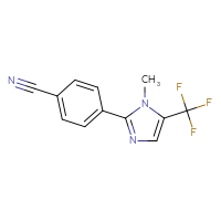 Chemical structure of 4-[1-methyl-5-(trifluoromethyl)-1H-imidazol-2-yl]benzonitrile - CSSB20621662520