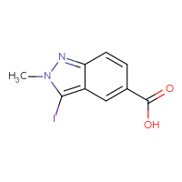 Chemical structure of 3-iodo-2-methyl-2H-indazole-5-carboxylic acid - CSSB06748289819